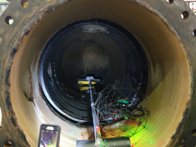 This is an image of a drone pipe inspection